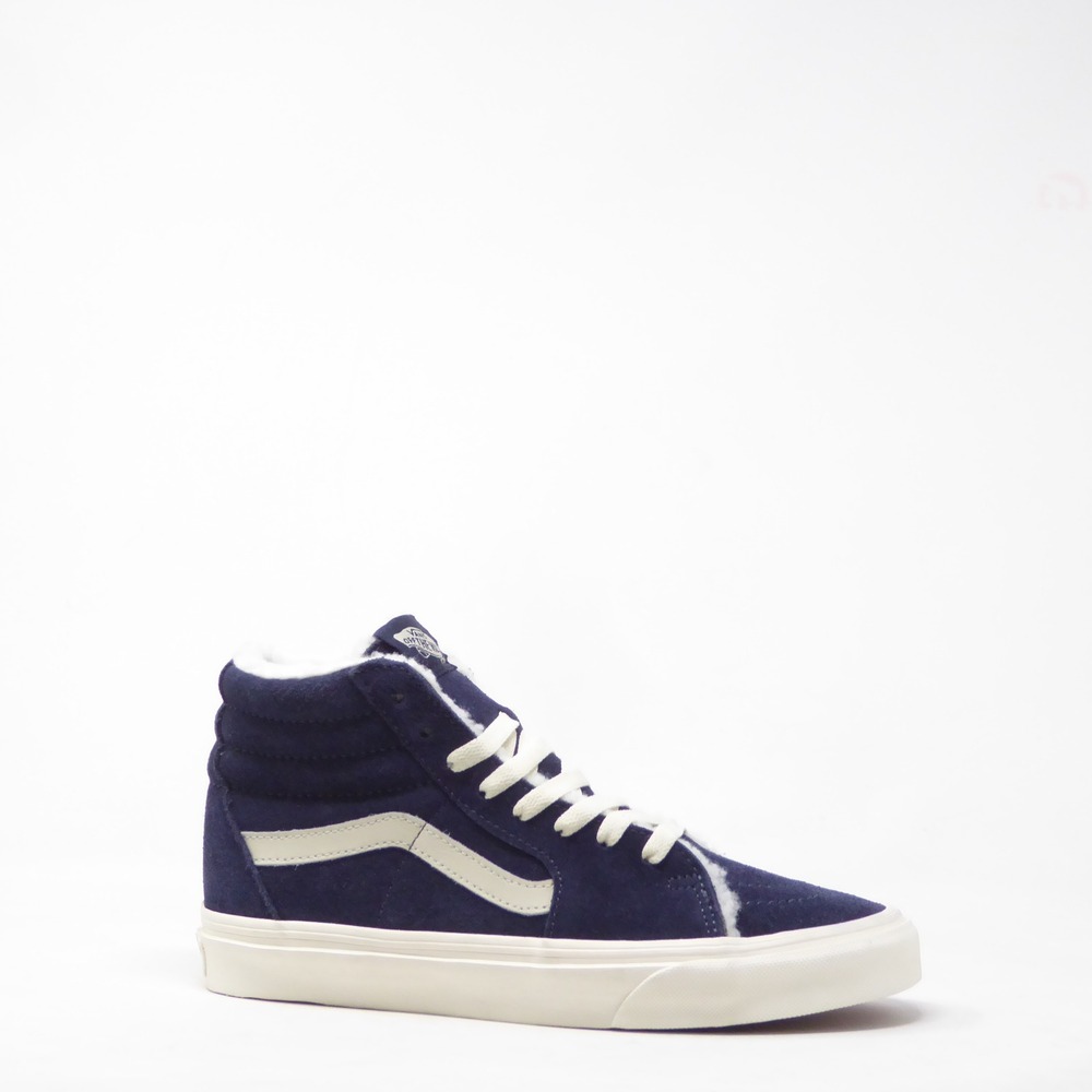 Vans Women Sneaker Blue Sk8-Hi Cozy Hug Suede Faux Fur Lined High Top 8